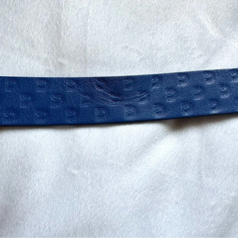 Devon Halsey Womens Royal Blue Leather Golf Belt Small embossed logo Limited Ed